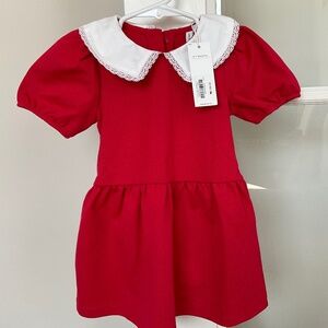 Janie & Jack new red dress with white collar